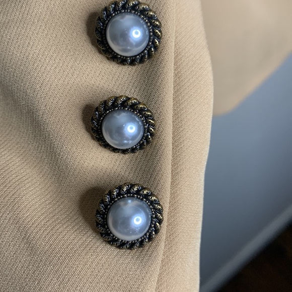 Sister Jane Harlow Double-Breasted Neutral Tan Blazer Coat Jacket size Small - Picture 13 of 16